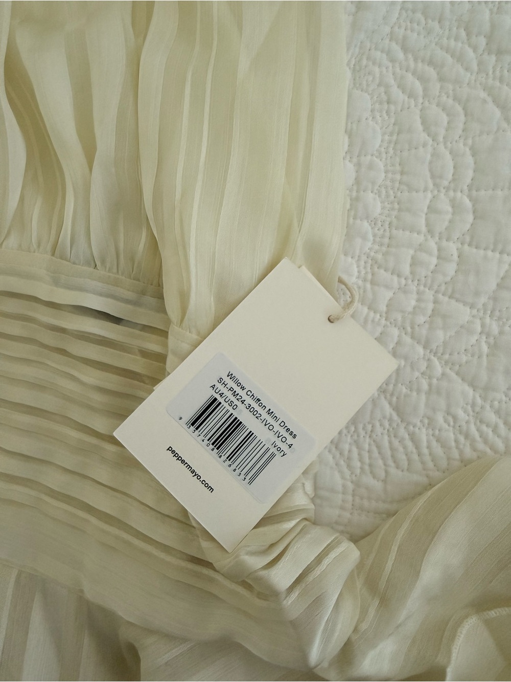 Peppermayo Ivory Willow Chiffon Backless Mini Dress - Picture 3 of 4